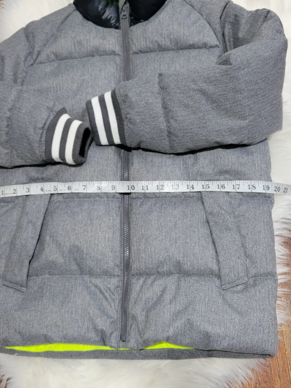 GAP Kids Heather Gray Jacket with Neon Lime Hood